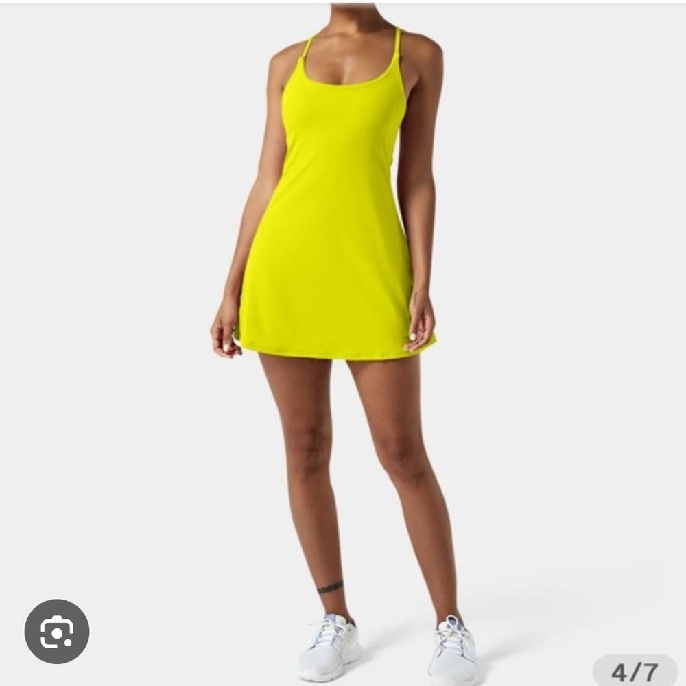 Girlfriend Collective Neon Yellow Mini Dress